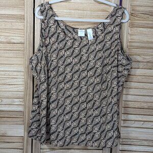 Emma James Patterned Sleeveless Top Size 20W